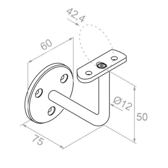 Margu turētājs 42,4 D60 AISI 304