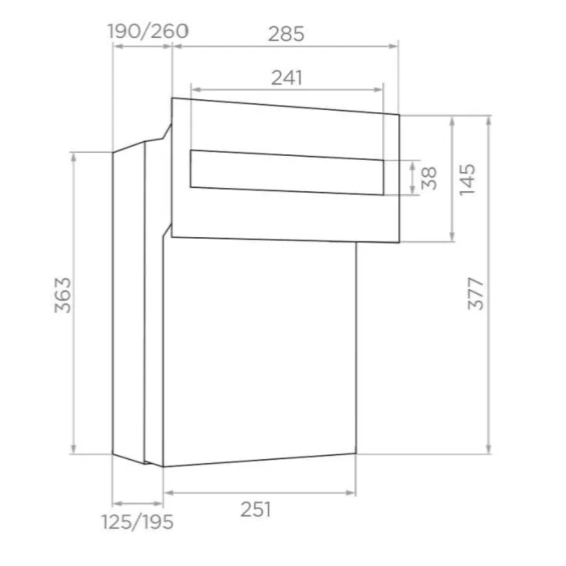 Mailbox with drawer PM PN 620, anthracite