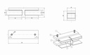 Glass clamp 90x25x28mm, 10-12.76mm, AISI 304, SATIN