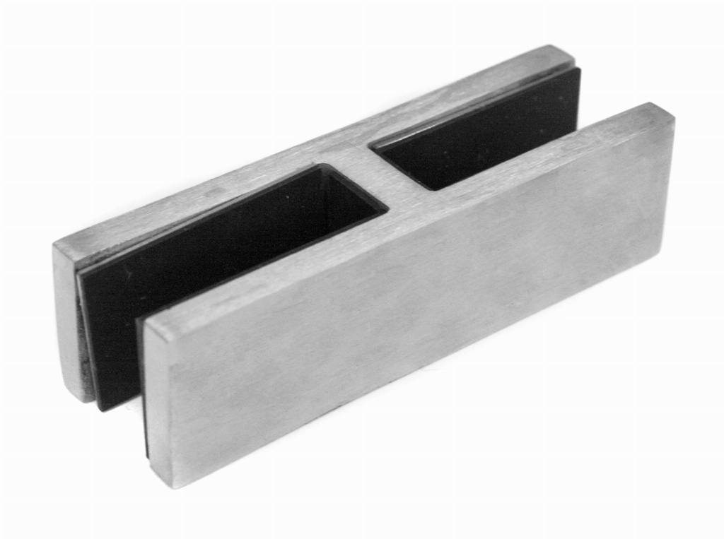 Glass clamp 90x25x28mm, 10-12.76mm, AISI 304, SATIN