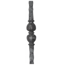 Forged steel baluster 25x25mm H1200 x L66mm ( with decorative element)