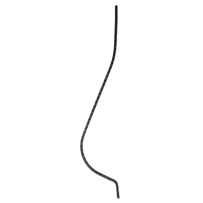 Arched forged steel baluster 12x12 mm H950 x L200 mm