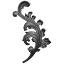 [K52.005] Dekoratīvā lapiņa ( kreisā ) 4 mm H270 x L110 mm 