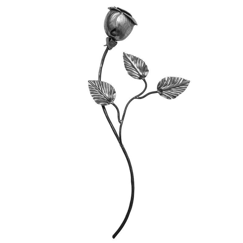 Decorative steel rose H450 x L160 mm