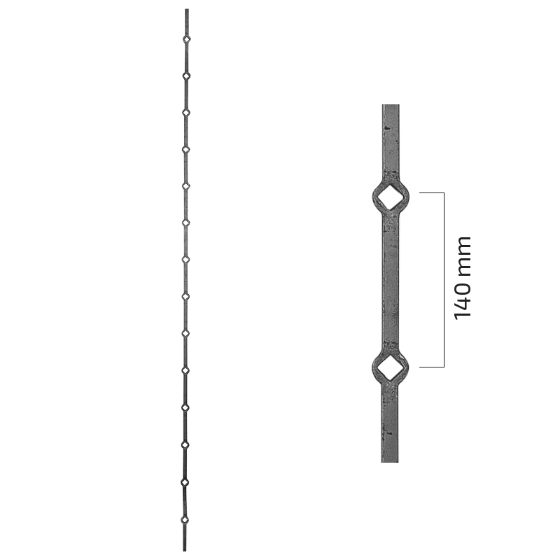 Taisnais statnis 14x14 mm L2000mm