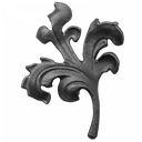[K52.017] Dekoratīvā lapiņa ( kreisā ) 4 mm H155 x L140 mm 