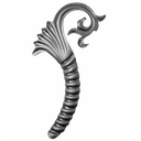 [K51.240] Dekoratīvā lapiņa ( kreisā ) 2 mm H340 x L210 mm 