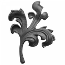 [K52.018] Dekoratīvā lapiņa ( labā ) 4 mm H155 x L140 mm 