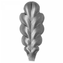 [K51.080] Dekoratīvā lapiņa 2 mm H108 x L45 mm