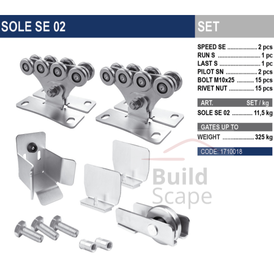 Juegos de bloques de rodillos Sole SE 02 (325 kg.)