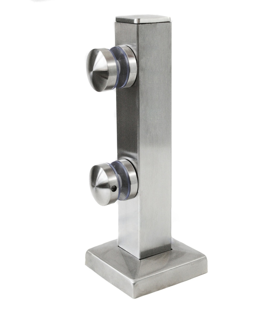 Glass holder H255mm, 40x40mm, for t8-17,52mm glass, AISI 304 Satin