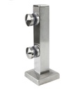 Glass holder H255mm, 40x40mm, for t8-17,52mm glass, AISI 304 Satin