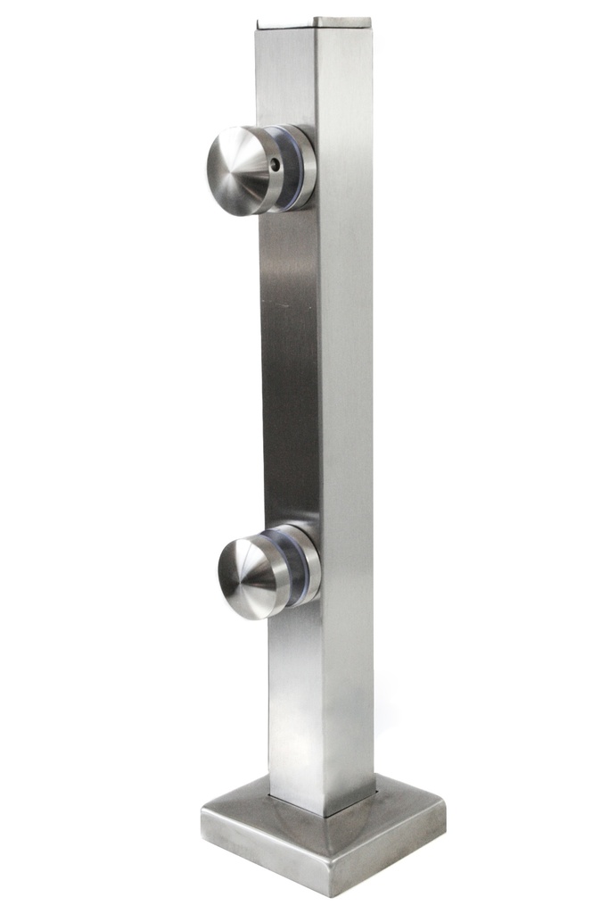 Stikla turētājs H405mm, 40x40mm, stiklam t8-17,52mm, AISI 304, Satin