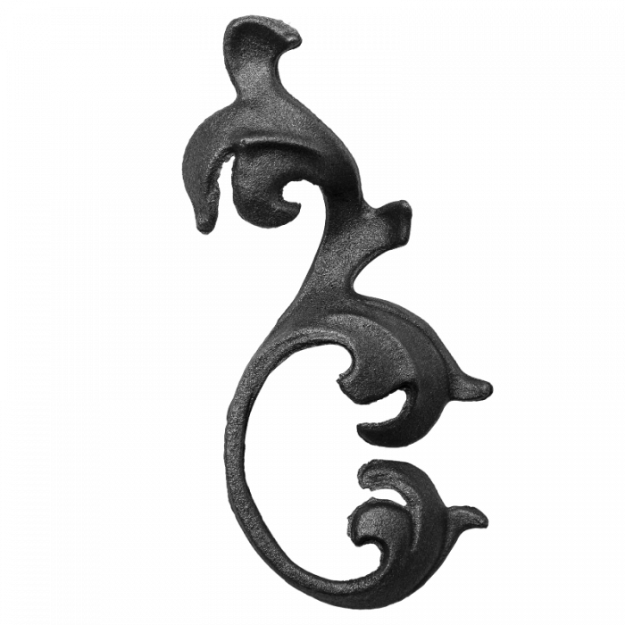 Decorative steel leaf 4 mm H180 x L85 mm ( right )