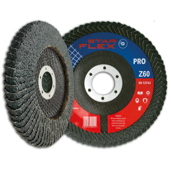 Flap disc with double-sided abrasive for corners 60, 125x22mm (metal + inox)