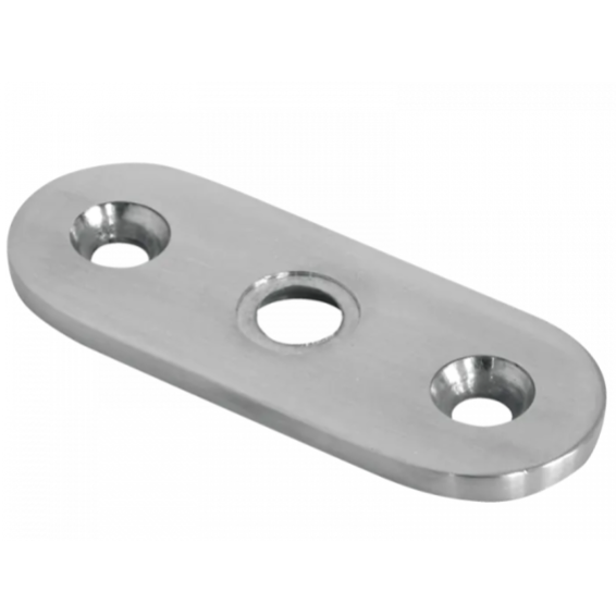 Handrail plate 64x24x4 mm, AISI 304 Satin