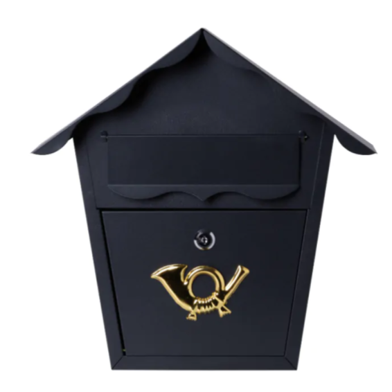 Mailbox steel, black 375 x 370 x 110 mm