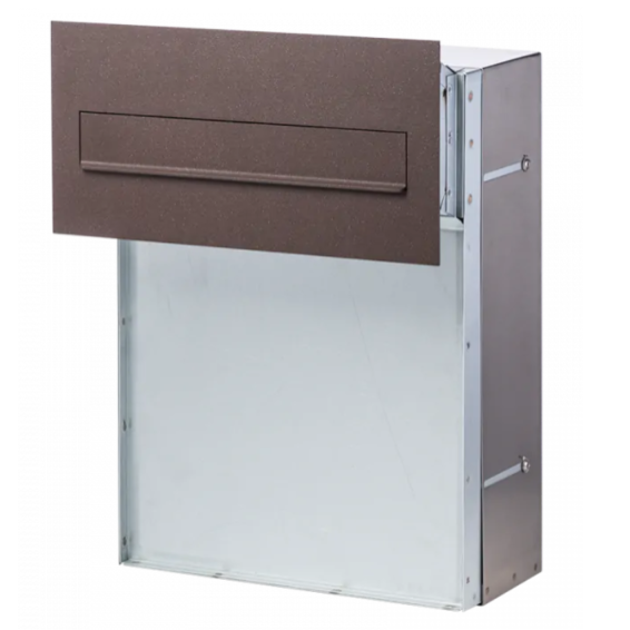 Mailbox with drawer PM PN 620, metallic bronze