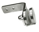Point glass holder d50mm, M10, with angle, AISI304 satin (8-17.52mm)
