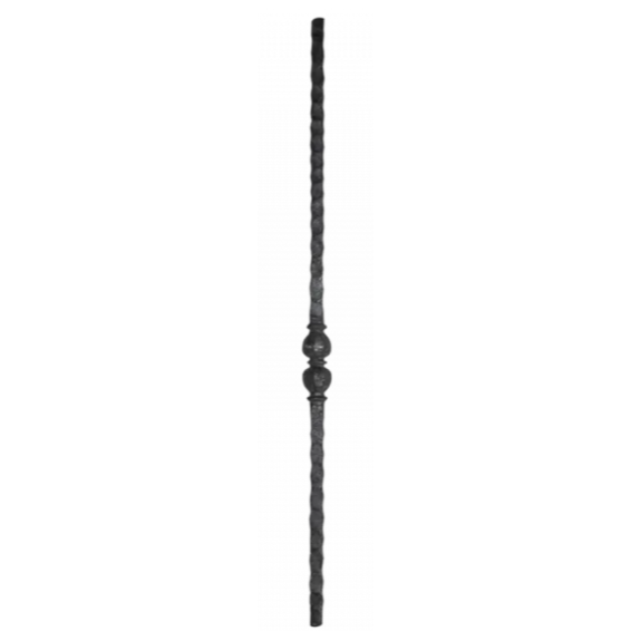 Forged steel baluster 25x25mm H1200 x L66mm ( with decorative element)