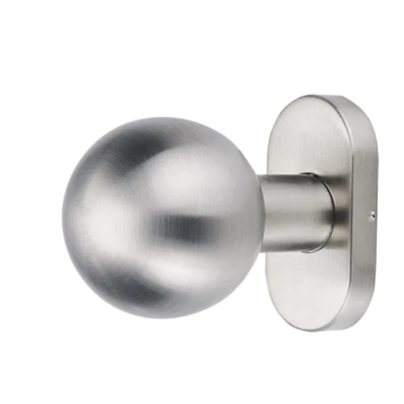 Round handle - with oval label, stainless steel