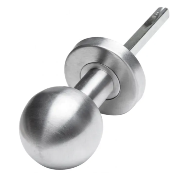 Round handle - with round cover plate, stainless steel