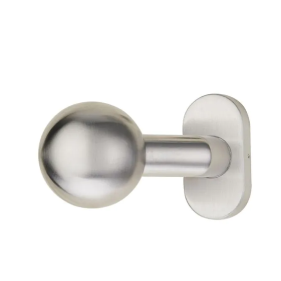 Round handle - with oval label, stainless steel