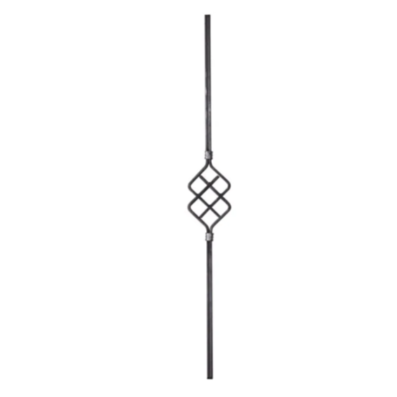 Forged steel baluster 12x12mm H800 x L100mm