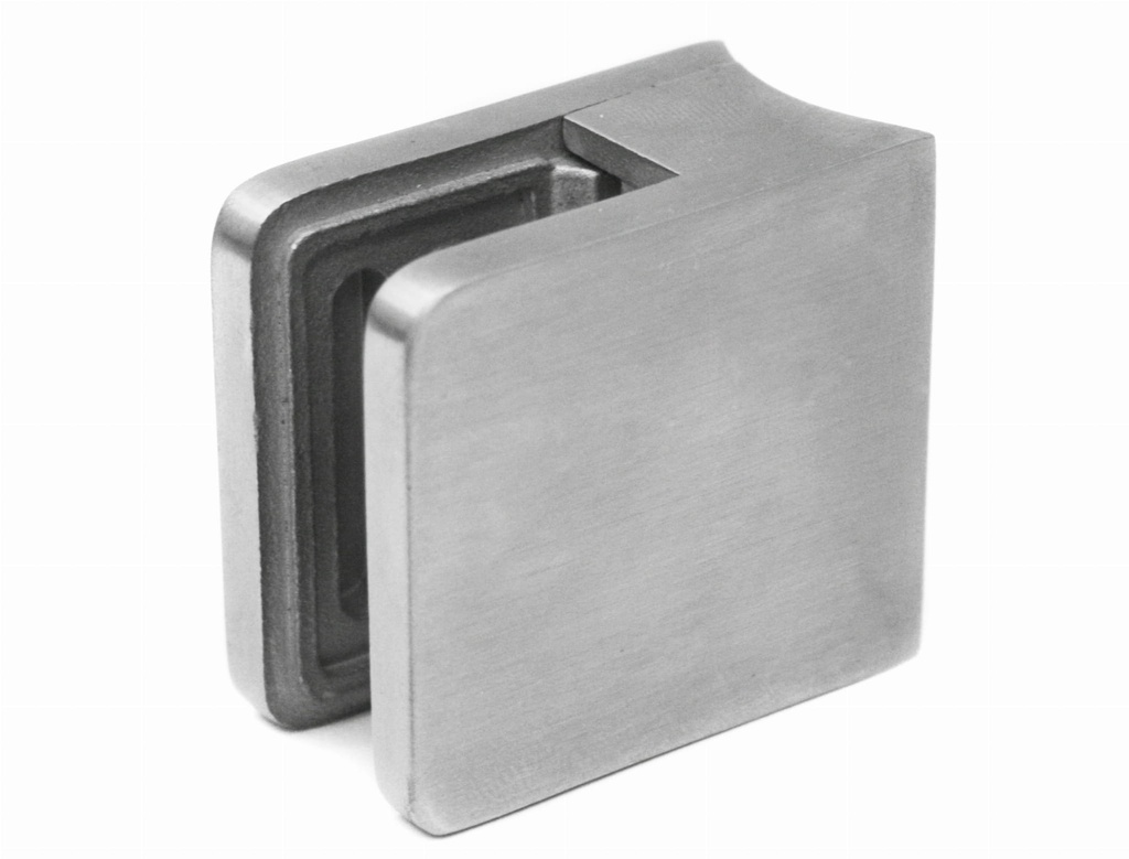 Glass clamp 42,4mm 30x30mm, AISI 304, Satin