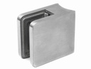 Glass clamp 42,4mm 30x30mm, AISI 304, Satin