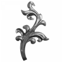 [K51.130] Dekoratīvā lapiņa ( labā ) 2 mm H240 x L140 mm 