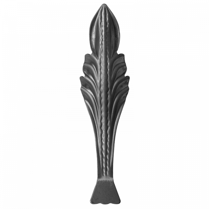 Decorative steel leaf 2 mm H240 x L70 mm