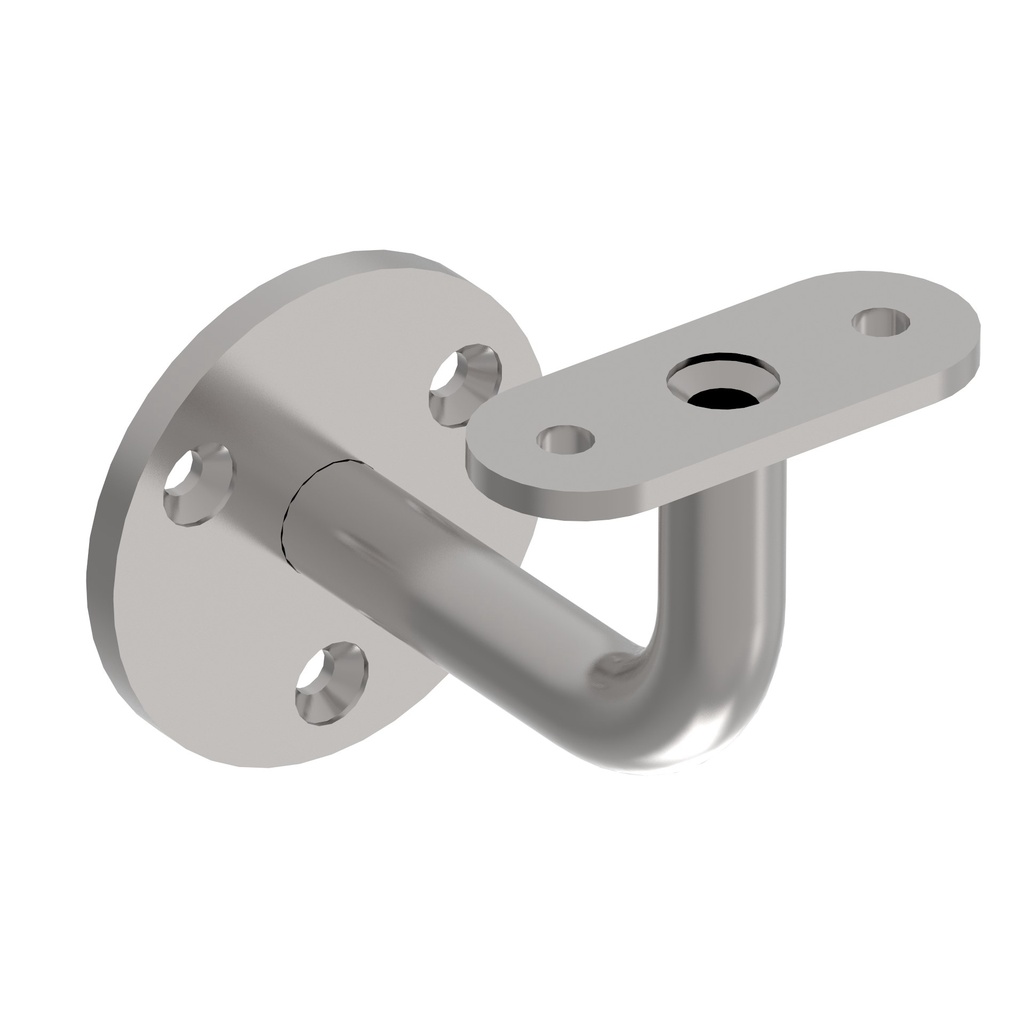 Handrail holder for LED lighting 50x75mm, flat surface AISI316 polished