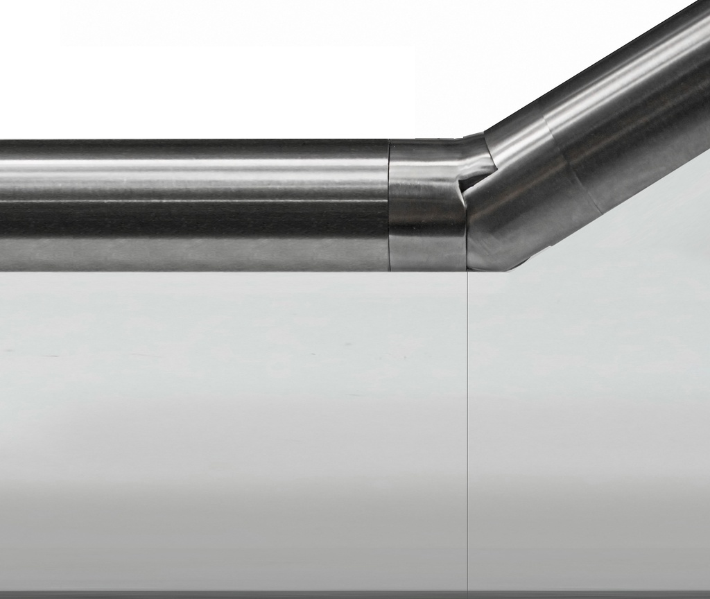 Railing connector D42,4mm 25°-55°,AISI 304, Satin