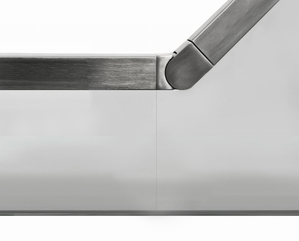 Railing connector 40x40mm 25°-55°,AISI 304, Satin