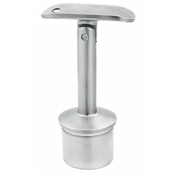 Handrail holder D42,4mm H80mm, AISI 316, satin