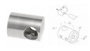 Šķērstieņa turētājs 42,4mm d14mm D22 H20, AISI 304 Satin