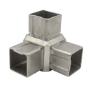 Profile corner T-type connector 40x40x2mm, H30, AISI 304 Satin