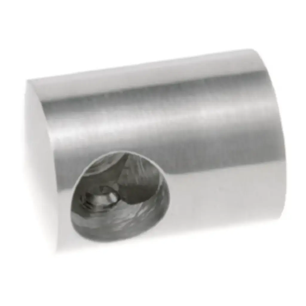 Держатель трубки закрытый d12mm (правый), на плоскую поверхность AISI304 шлифованный 