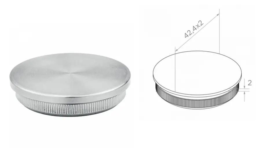 Convex end cap 42,4x2 H2 AISI 304 (Polished)