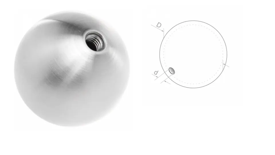 Gala bumba D60 d8mm AISI 304, Satin