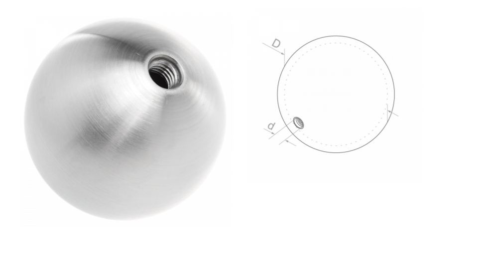 Gala bumba D50 M8 AISI 304, Satin