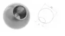 End ball D20 d12mm, AISI 304, Satin