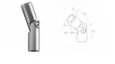 Flush elbow D14 d12mm AISI 304, Satin