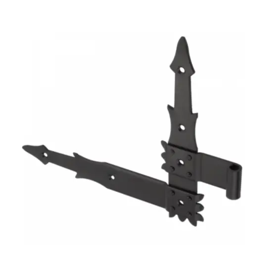 Angled hinge black D9 x H220 x L295 x 2.8 mm (Right)