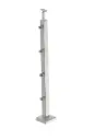 INOX Margu statnis, ar 4 šķērstieņa turētājiem, slīpēts 40x40mm, H1060mm, AISI 304