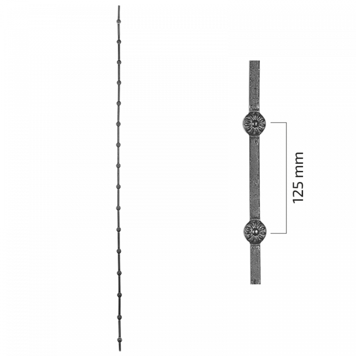 Кованая балясина12x12 mm L2000 mm