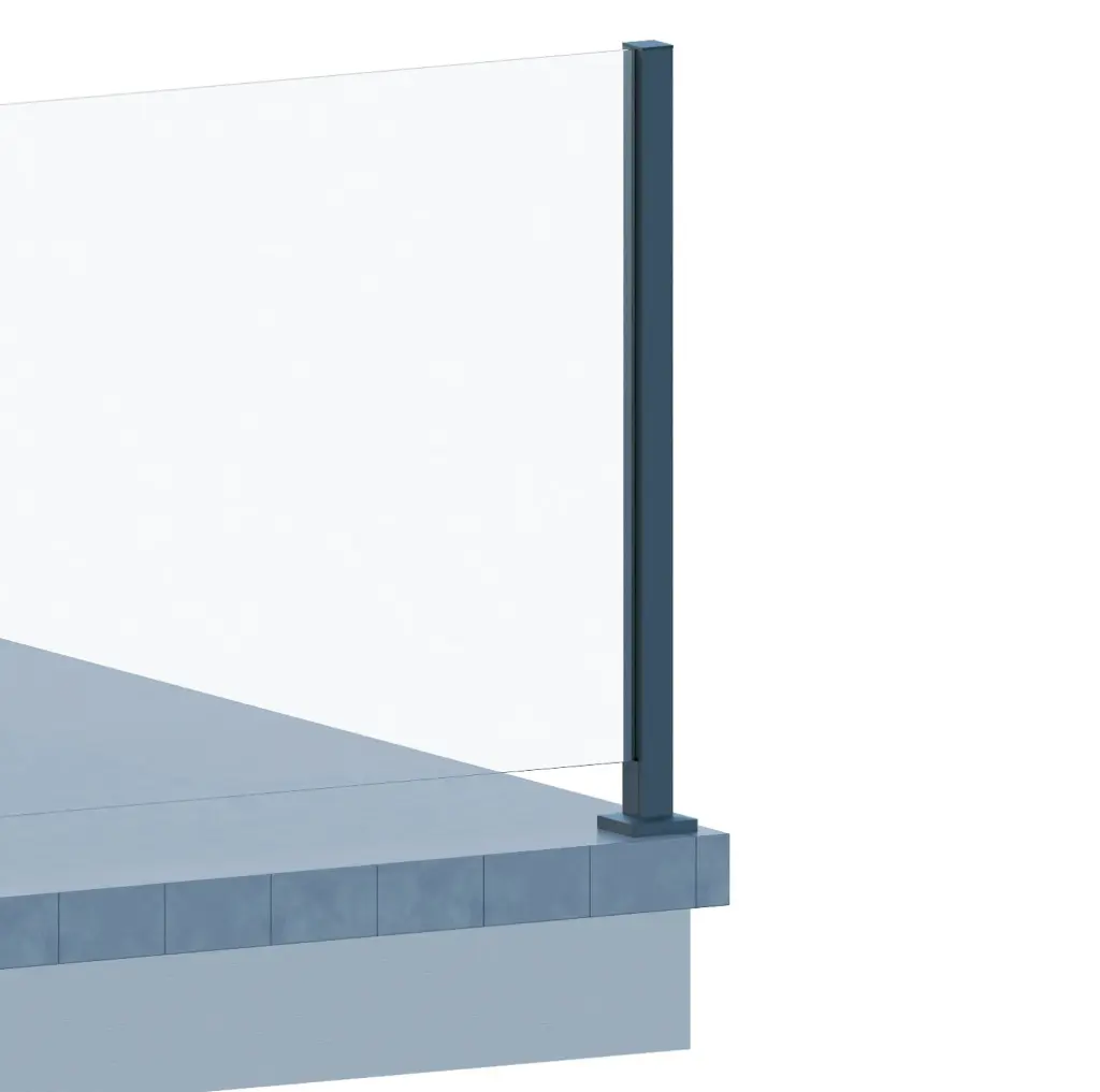 Aluminium post 55x50cm with cap, left (RAW) 