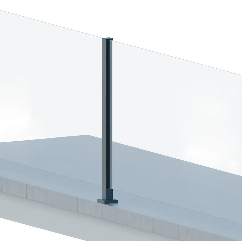 Alumīnija stabs 55x50cm ar vāku, savienojošais (neapstrādāts) 