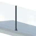 Aluminium post 55x50cm with cap, connecting (RAW) 